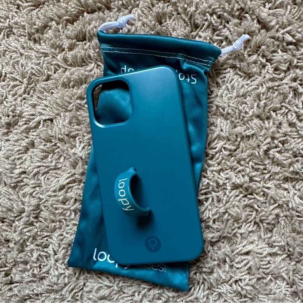 Iphone 12 Pro Teal Loopy Case Right Hand with Bag